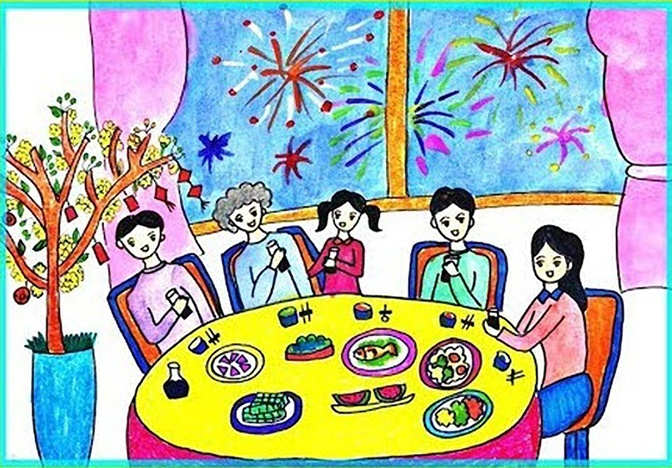 Bộ tranh ngày Tết lớp 8 sáng tạo và đầy tính nghệ thuật sẽ làm bạn cảm thấy thích thú. Các em học sinh đã thể hiện được một phần tinh thần, truyền thống của dân tộc trong phong cách vẽ của mình. Hãy cùng thưởng thức những kiệt tác đầy màu sắc và ý nghĩa này bằng cách xem ảnh.